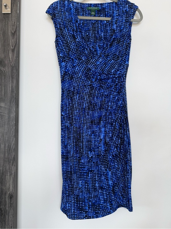 Ralph Lauren Dresses & Skirts - Ralph Lauren Blue and Black Midi Cap-Sleeve Dress
